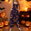 Womens Sleeveless Jumpsuit Cotton Casual Loose Fit Halloween Printed Romper Wide Leg Overalls