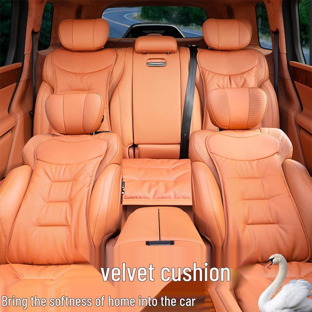 Universal Nappa Leather Car Seat Cushion for Mercedes-Benz/BMW - All Seasons, Single Piece Cover