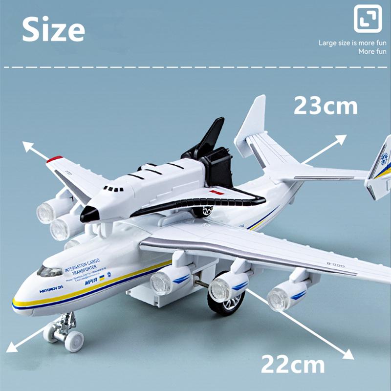 Nieuw An-225 Mriya Legerings Vliegtuigmodel Groot Luchttransport Vliegtuigmodel Simulatie Metaal Vliegend Model Geluid En Licht Kinderen Cadeau
