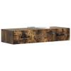 Wall Mounted Side Table Smoked Oak Wood Based Material