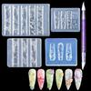 4pcs Relief Lily Flowers Nail Carving Mold 3D Silicone Hibiscus Flowers Petals Modeling Templates With Carving Pen Nail Tools