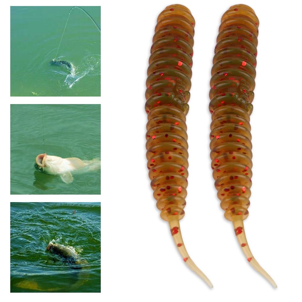 20buc Momeală de Pescuit Vierme Moale Realist Set Cutie Accesoriu Nada (Maro)