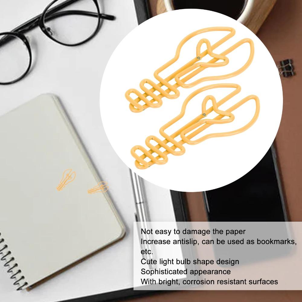 100pcs Bulb Shaped Bulb Shape Paper Clips Metallic Paper Clips Wedding Decoration