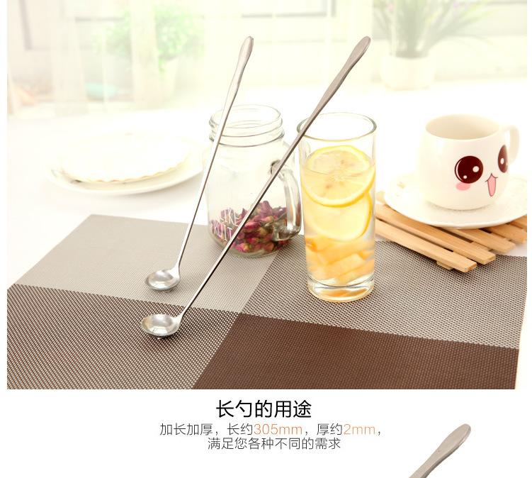 1 PC 18CM / 24cm / 30cm Long Handled Stainless Steel Coffee Spoon Ice Cream Dessert Tea Spoon for Picnic Kitchen Accessories