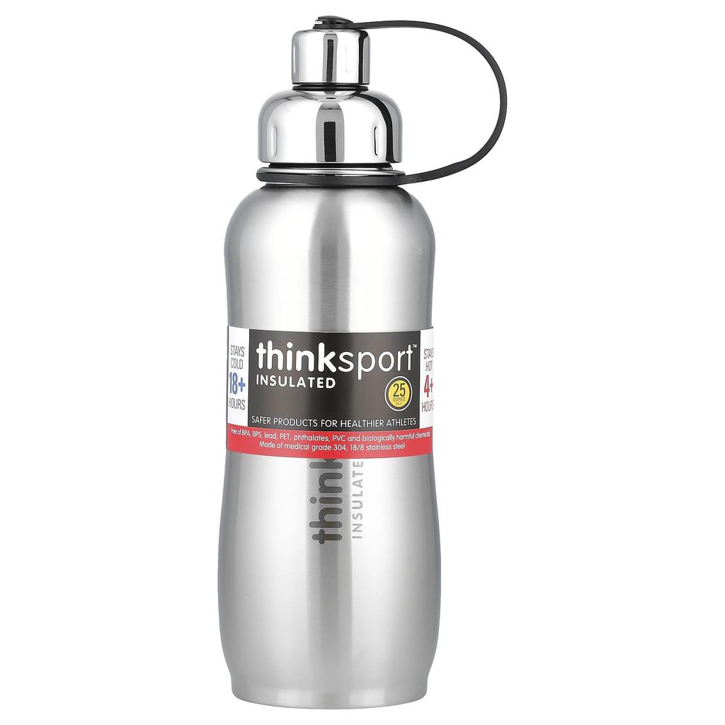 Thinksport™, Insulated Sports Bottle, Silver, 750Ml(25Oz)