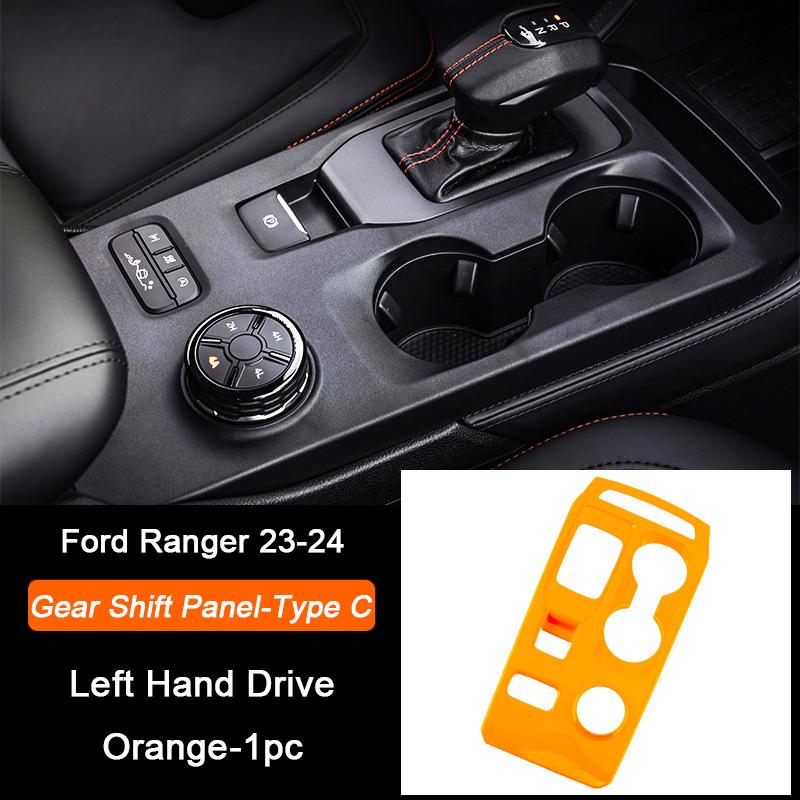 Orange Car Central Gear Shift Panel Rear Air Outlet Frame Door Trim Strip For Ford Ranger Raptor Wildtrak T9   2024 2025