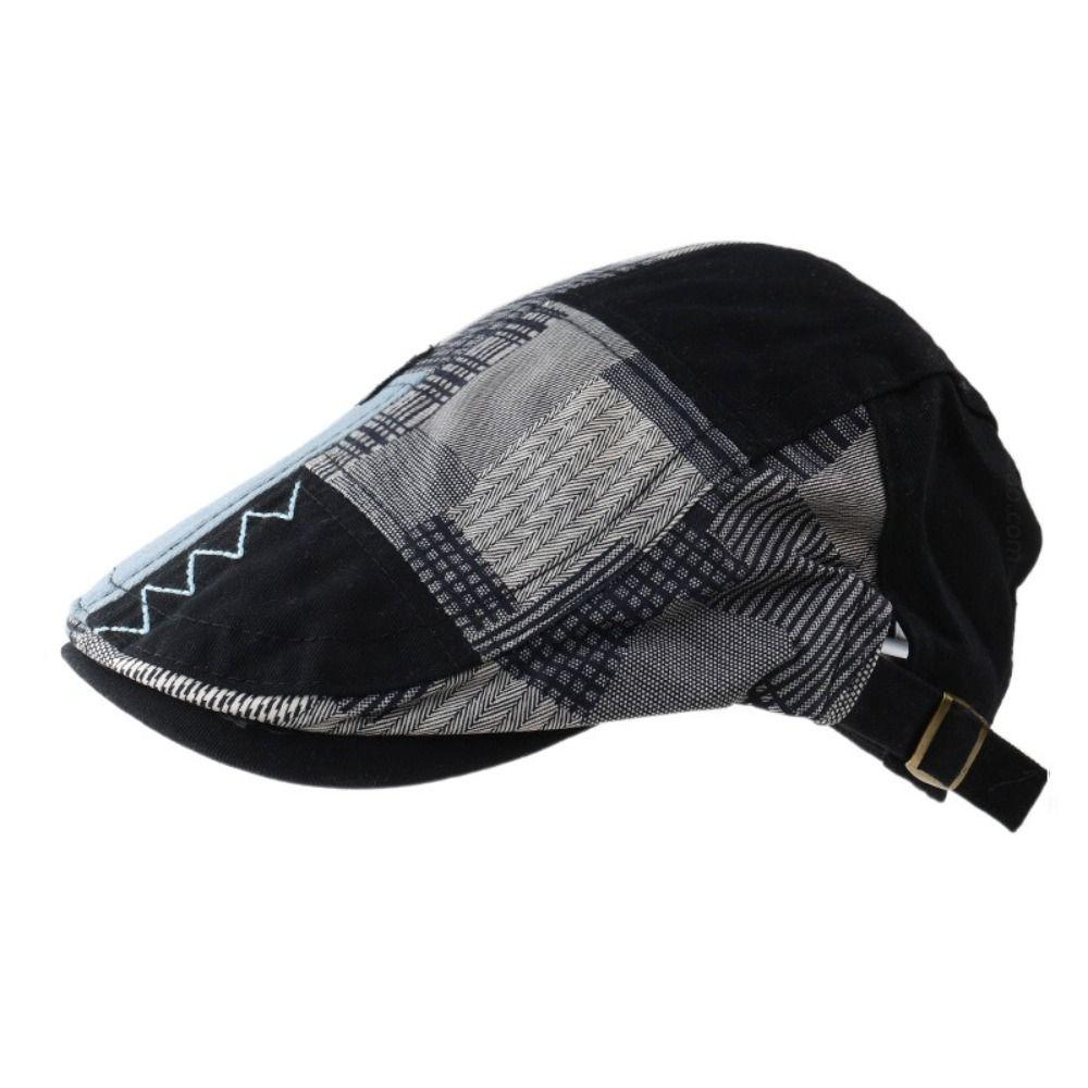 

Headwear Irregular Plaid Beret Adjustable Newsboy Hat Fashion Painter Caps Sports червоний