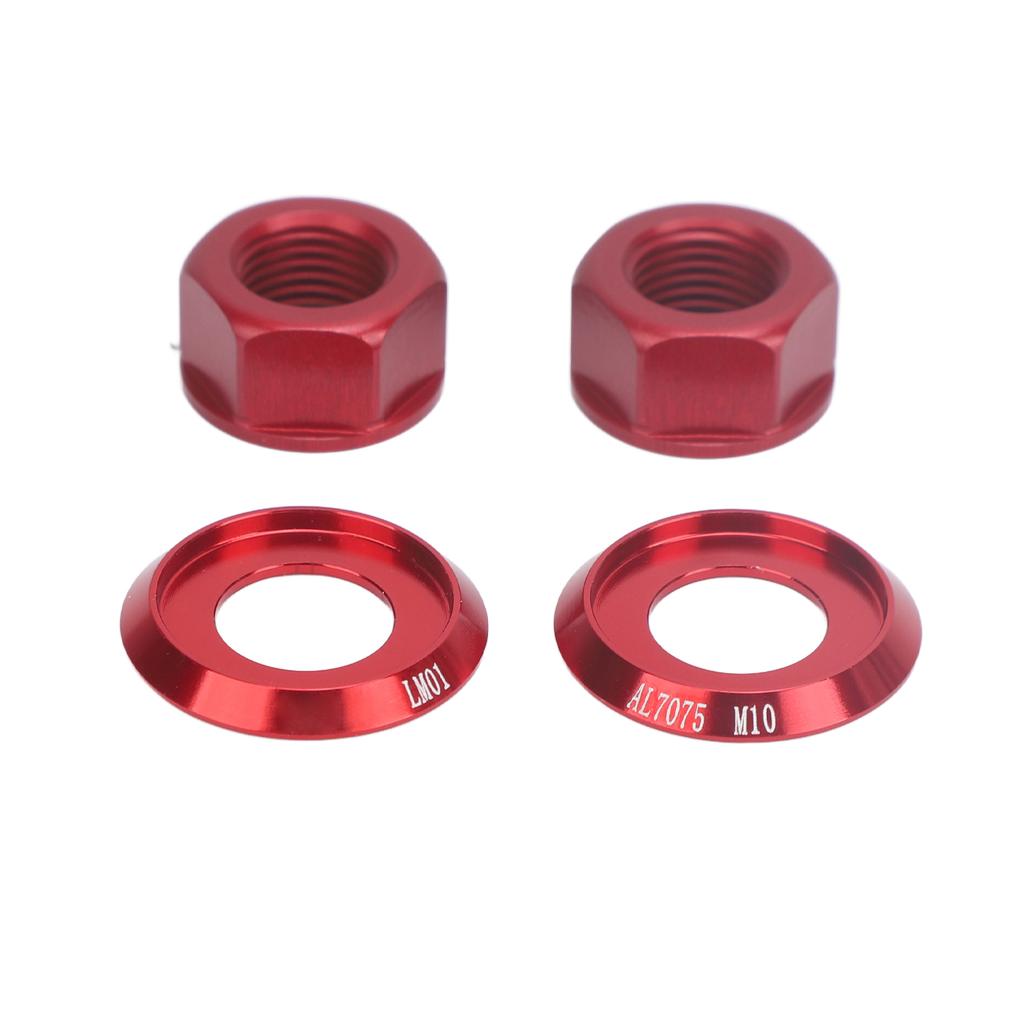 2PCS Bicycle Hub Nut M10xP1.0 Aluminum Alloy Replacement Wheel Hub Nut Screw for Fixed Gear Bike