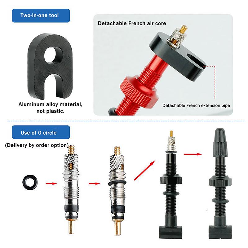 1Set Brass Presta Valve Core Set 2/6/12Pcs Mountain Bike Road Bike Tube Replacement Presta Valve Core French Air Pump Tool