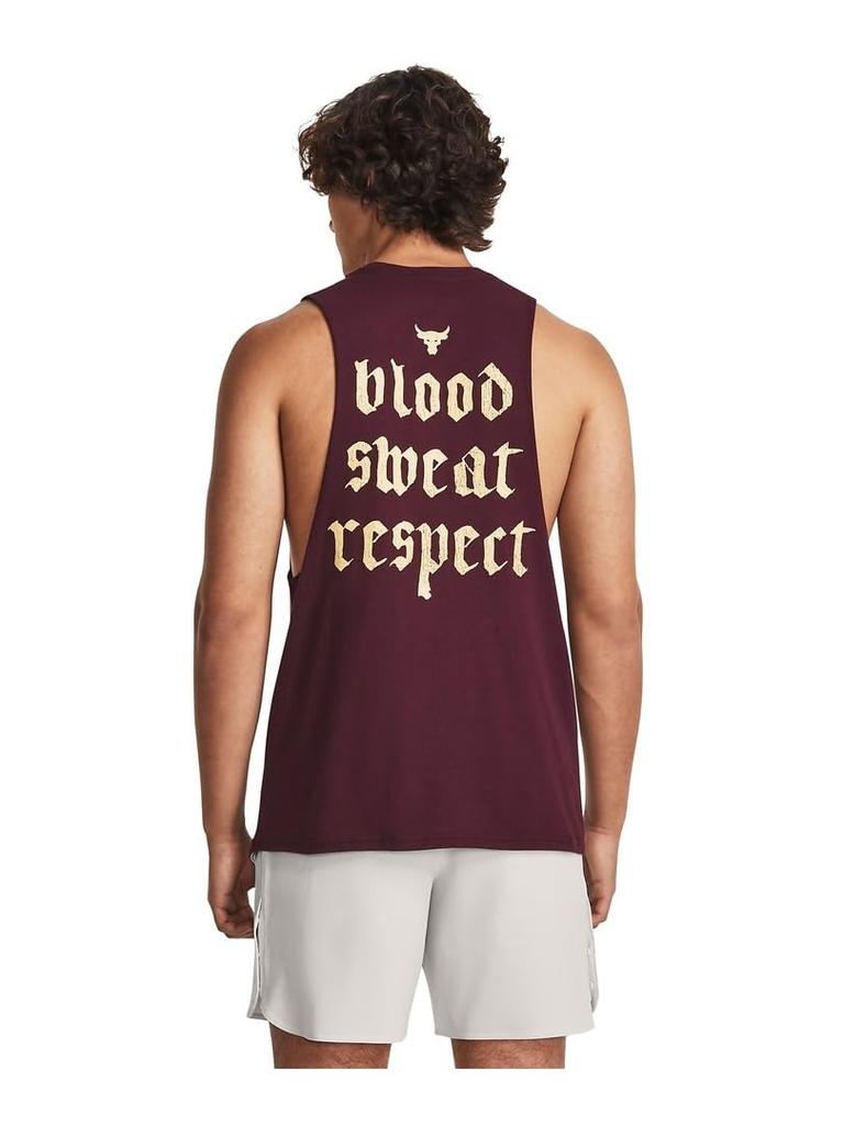 UA PJT ROCK LC BSR TANK Dark Maroon Mesa Yellow XXL [Under Armour]