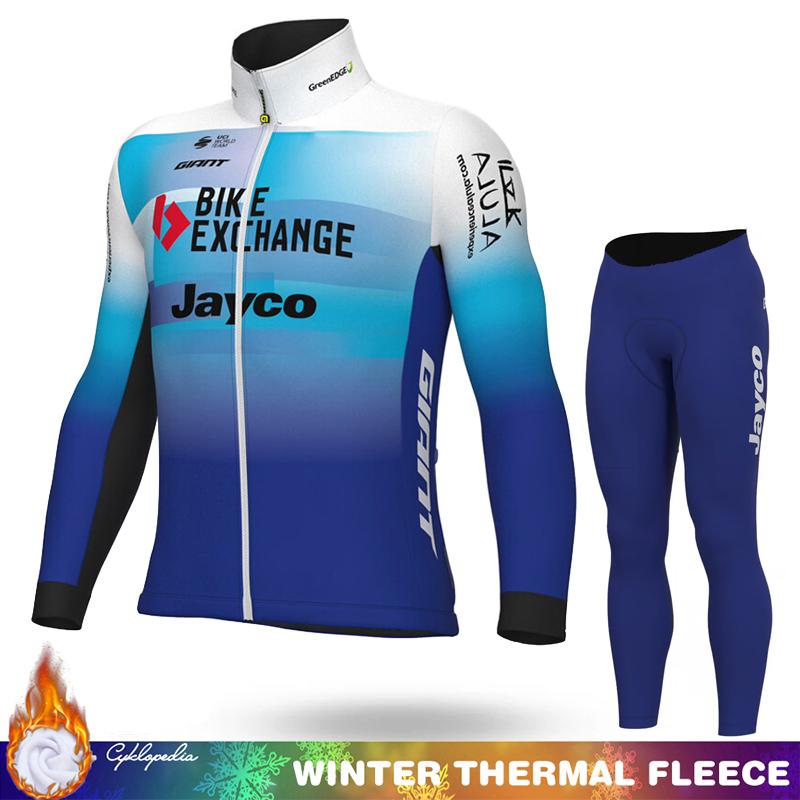 Abbigliamento Termico in Pile Invernale per Ciclismo Set da Uomo Maglia Tuta da Uomo Manica Lunga Abbigliamento Sportivo Retrò 2026 Completo con Bretelle Set di Giacche
