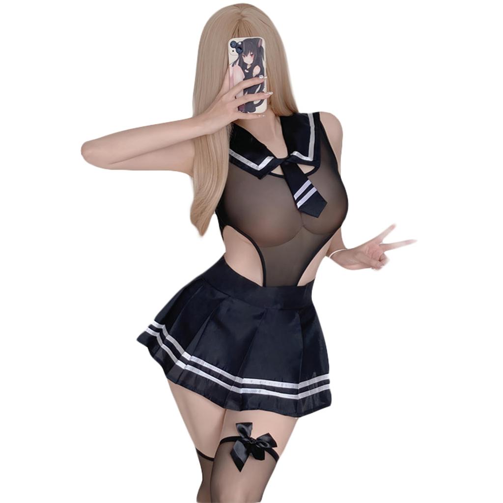 Sailor High School Gym Gym School Cultural Black [LIKENNY] Uniform, Gal, See-through, Cosplay, JK, Sexy, Girl, Uniform, Miniskirt, Cute, Popular,