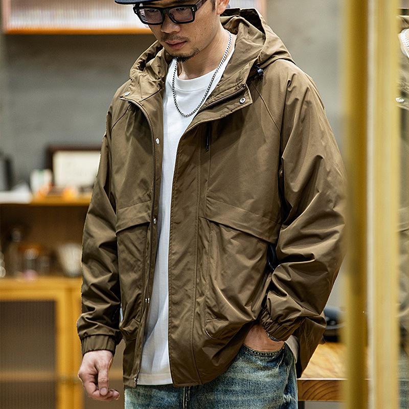 Jacket Jacket Men'S Loose Tide Brand Large Size Jacket American Hooded Waterproof Outdoor Mountaineering Suit Tide