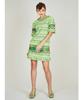 Greedius Tweed Ocean Pearl Print Dress