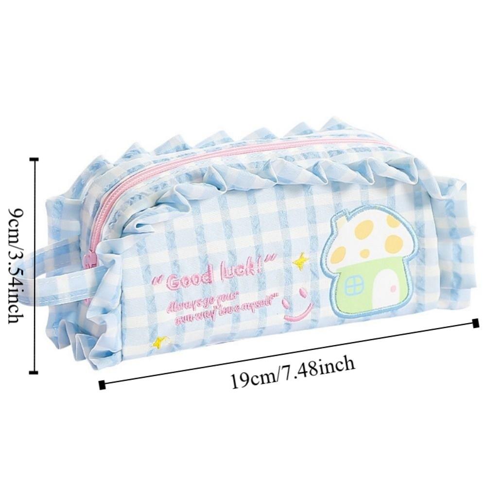Flower Stationery Storage Bag Large Capacity Pen Pencil Case Dopamine House Pencil Bag  Student