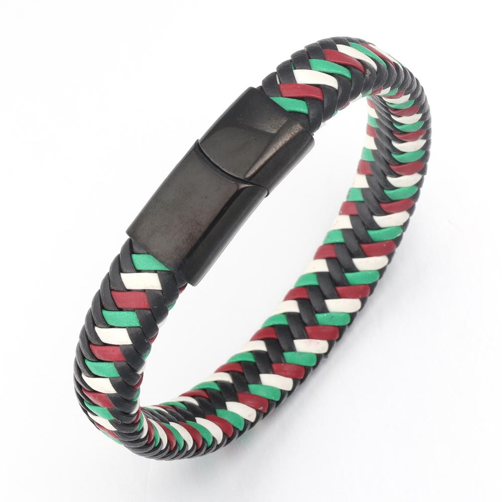 

1pc PU Leather Bracelet Vintage Stainless Steel Smooth Magnetic Buckle Bracelet For Men Women Simple Design Style Jewelry Gifts 19cm