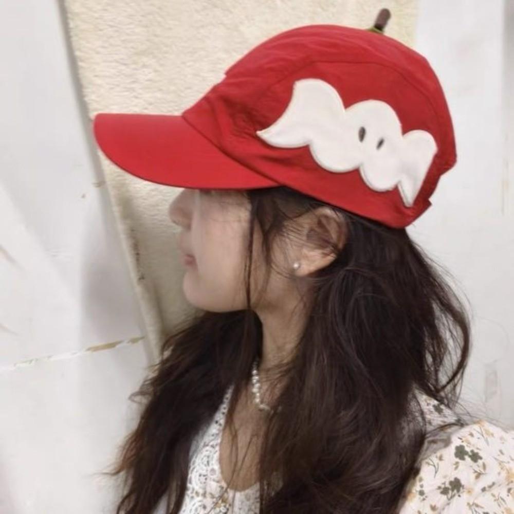 Cotton Embroidered Letter Hat Peaked Creative Fruits Cap Simple Fruits Baseball Cap  Girl