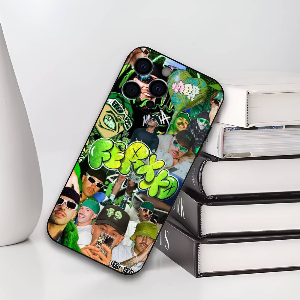

F-Feid Ferxxo SIXDO Singer Phone Case For iPhone 17,16,15,14,13,12,11 Plus,Pro Max,XS,Soft Silicone Black Cover iPhone17
