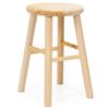 Tabouret en bois - SPRINGOS - WF0003 - pin naturel - assise profilée - charge 120 kg