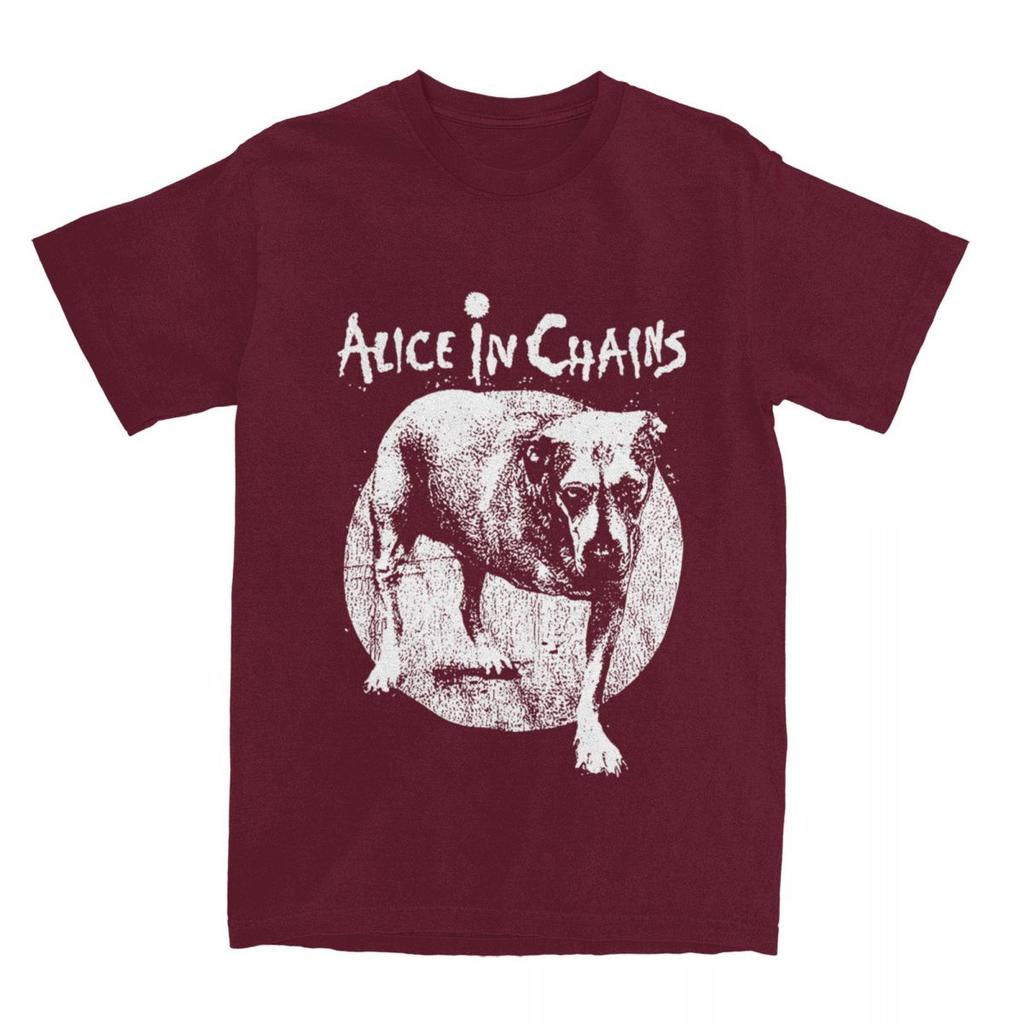 Men Women T Shirt Alice In Chains Rock Art Animal DOG T Shirts Hip Hop Summer Tee Shirt Y2K Basic Design Cotton Clothing Gift