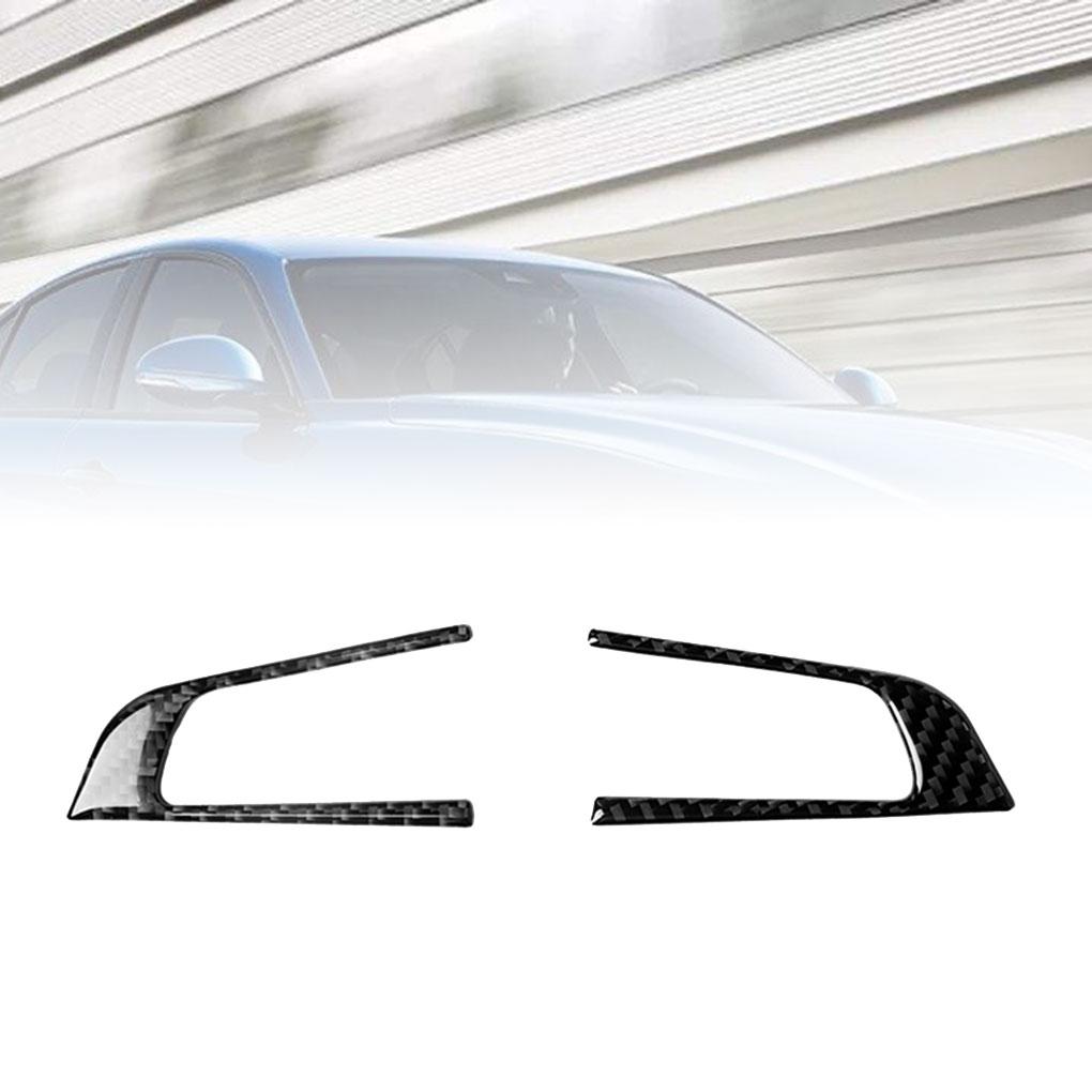 2pcs/set Steering Wheel Decorative Frame Cover Carbon Fiber Decor Replacement For Alfa Giulia 2017-2019