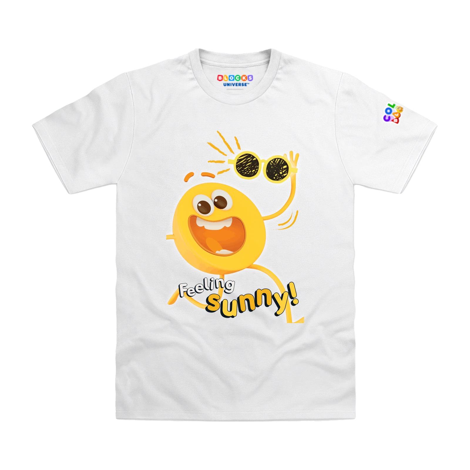 Officially Licensed Colourblocks - Colourblock Yellow Feeling Sunny Kids T-Shirt 100