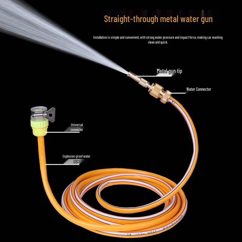 High-Pressure All-Copper Car Wash Spray Gun Set with Hose and Nozzle