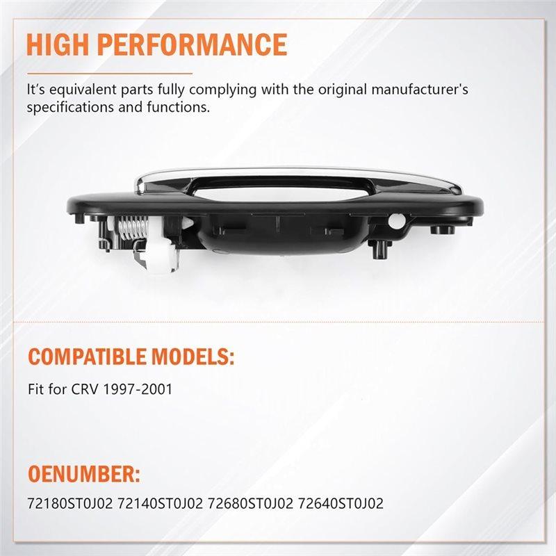 ABIF-Car Side Door Handle Set For Honda CRV 1997-2001 Exterior Handles Part Numbers 72180ST0J02 72140ST0J02 72680ST0J02 72640ST0