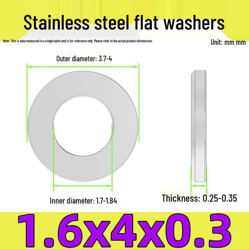 Stainless Steel Flat Washer Gasket, No Burrs, GB97 Standard (201/316/304)