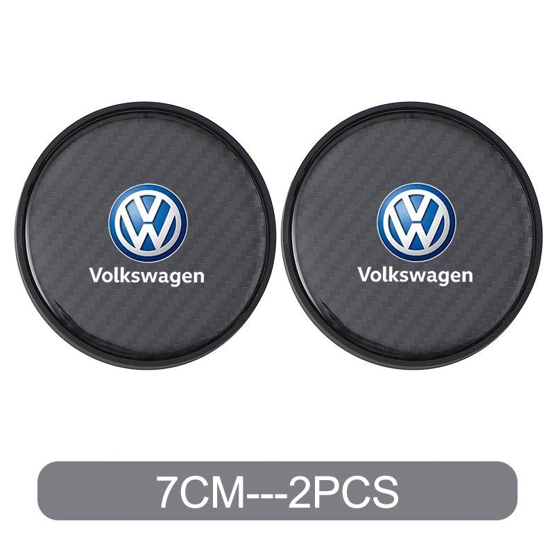 HAT1 2PCS PU Car Water Cup Pad Coaster Rubber Mat Bottle Holder for Volkswagen Golf 4 mk5 Passat b8 b5 VW Sharan Polo 6R Tiguan Rline