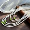 Elegant Glossy Faux Pearl Jade Collarbone Necklace