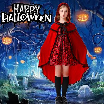 Halloween Costume Goth Little Red Riding Hood Costume Cosplay Costume Stage Play Performances Dress Halloween Costumes For Girls