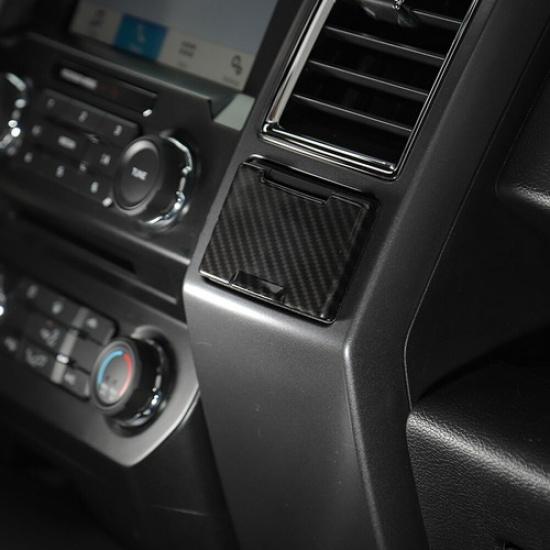 For Ford F150 2015+ Power Socket Electrical Power Outlet COVER Trim Frame Carbon