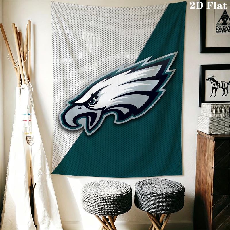 Philadelphia Eagles Wall Tapestry Aesthetic Wall Hanging Printed Fabric Blanket Decorative Tapestries for Bedroom Living Room Home Decor