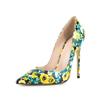 Summer Women's High Heels Indoor Fashion Print Designer Home Stiletto Sandals PU Leather Elegant Pointed Toe Women's High Heels