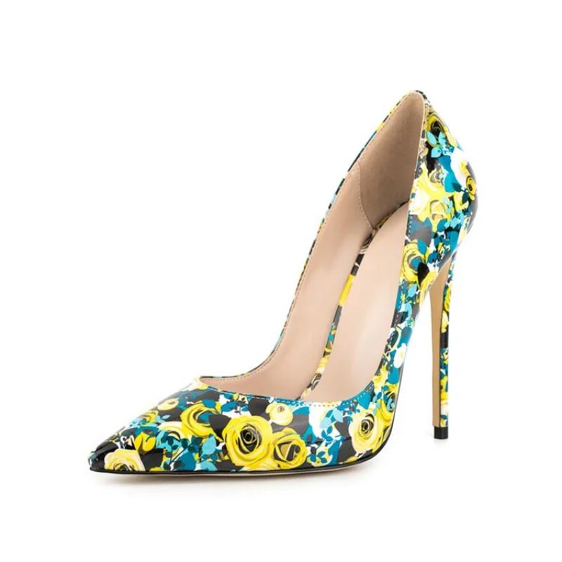 Summer Women's High Heels Indoor Fashion Print Designer Home Stiletto Sandals PU Leather Elegant Pointed Toe Women's High Heels