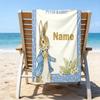 1pc Peter Rabbit2 Beach Towel with Custom Name, Beach/Swimming/Bath/Picnic/Camping Towel, Suitable for Seaside Beaches
