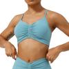 Cross-Border Summer New Wrinkle Yoga Bra Thin Strap Crossing Beauty Back Exercise Underwear Shockproof Push-up Workout Bra