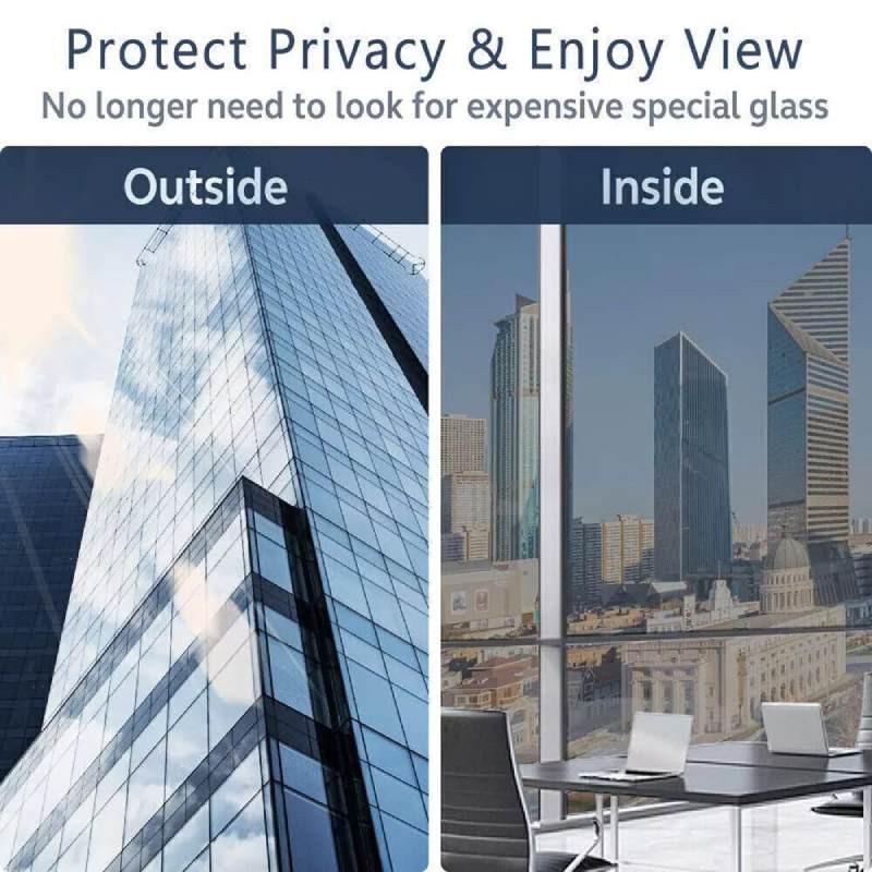 Mirror One Way Window Film Uv Reflective Privacy Tint Foil Home Sticker Glass