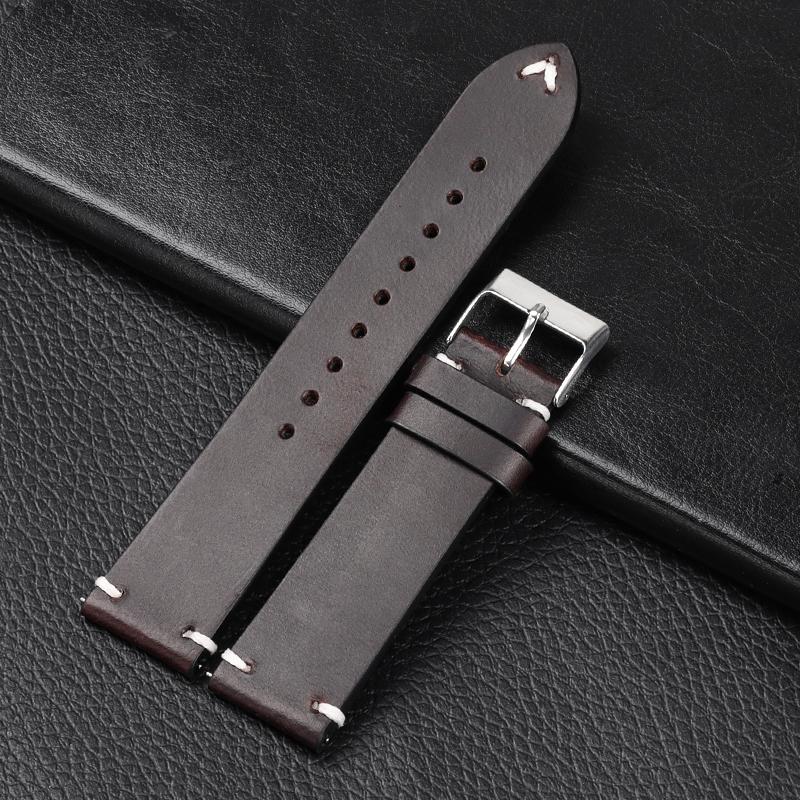 Retro Oil Wax Colored Leather Watchband for Seiko Quick Release Calfskin Cowhide Bracelet 18mm 20mm 22mm High Quality Wristband