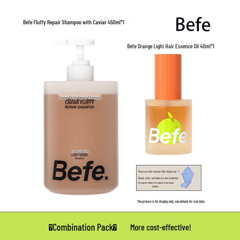 BeFe Caviar Volumizing Repair Shampoo & Orange Hair Oil Set