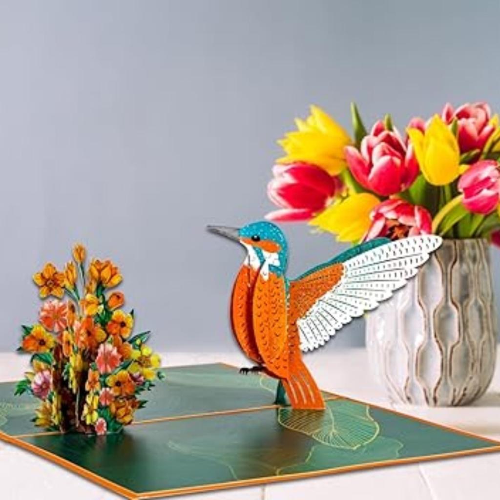 Kolibri-Pop-up-Karte – 3D-Geburtstagsgeschenk, Kolibri-Karte für alle Anlässe – Muttertag, Erntedankfest für Frauen, Mütter, Ehefrauen, Omas, Schwestern