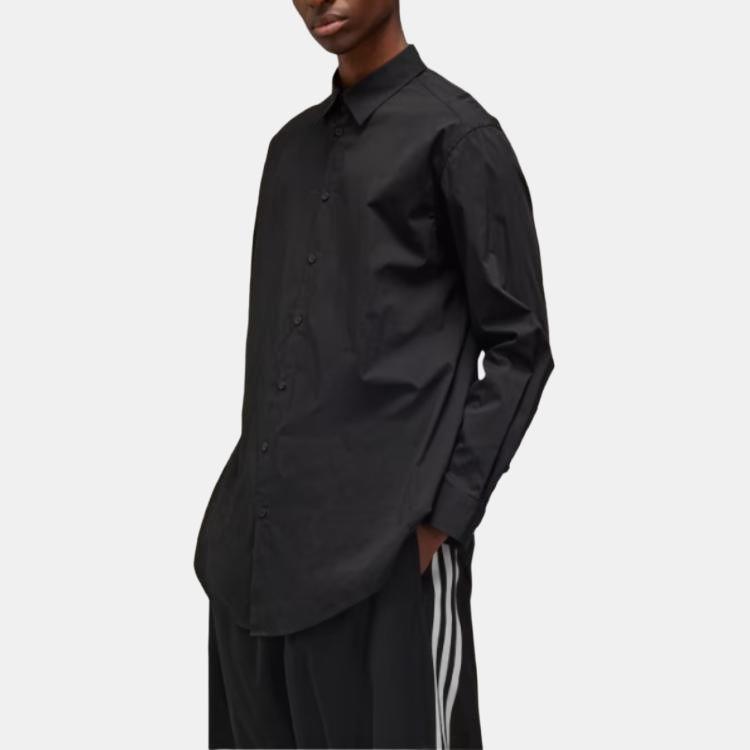 Y-3 Graphic Shirt Long Sleeve Single Breasted Loose Fit Shirt Men Shirts Black JE9274