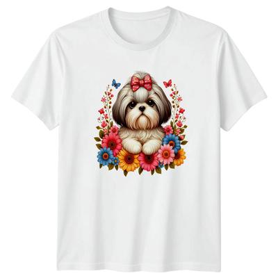 Cute Shih Tzu Dog Portrait With Unisexs TShirt Shih Tzu Dogs Pets