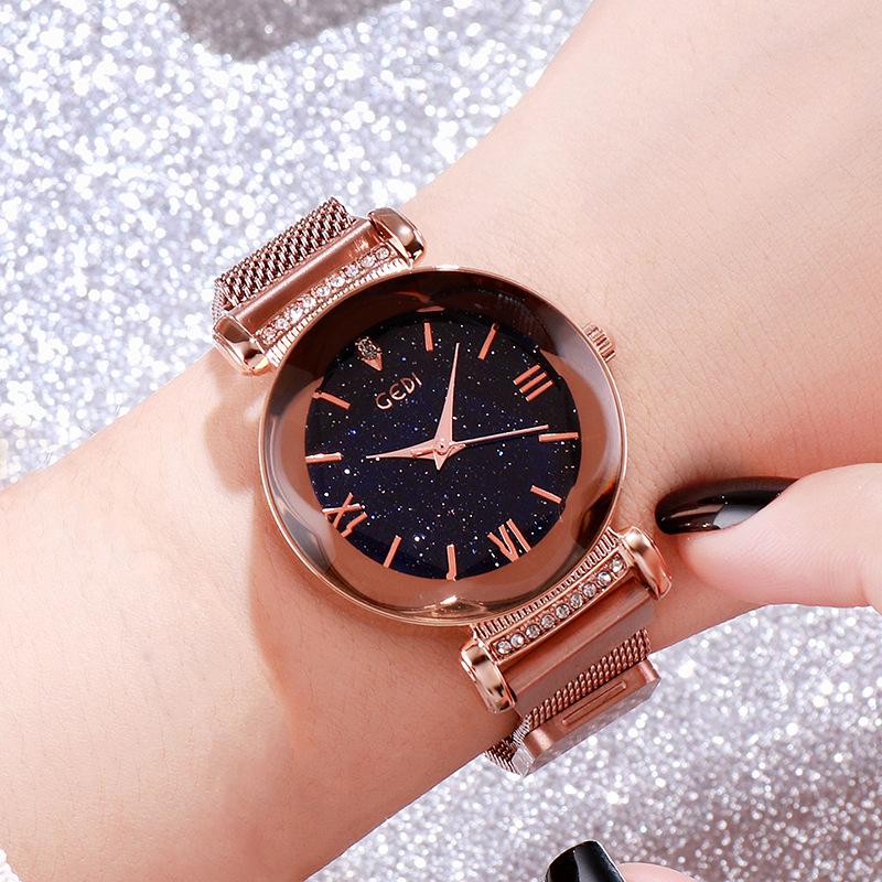 Same Ladies Watch Fashion Starry Sky Tape Girls Watch Sports Waterproof Lazy Watch