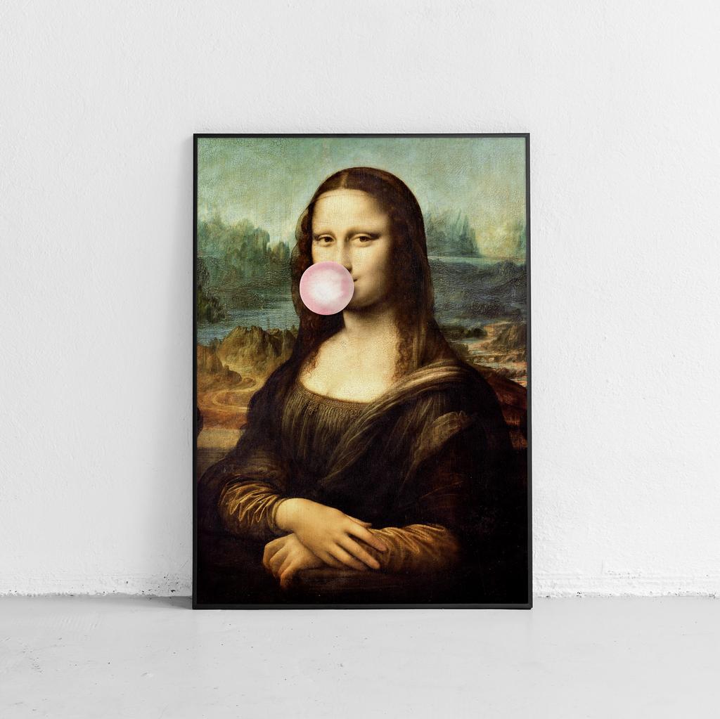 Plakat portret mona lisa z balonem pop art