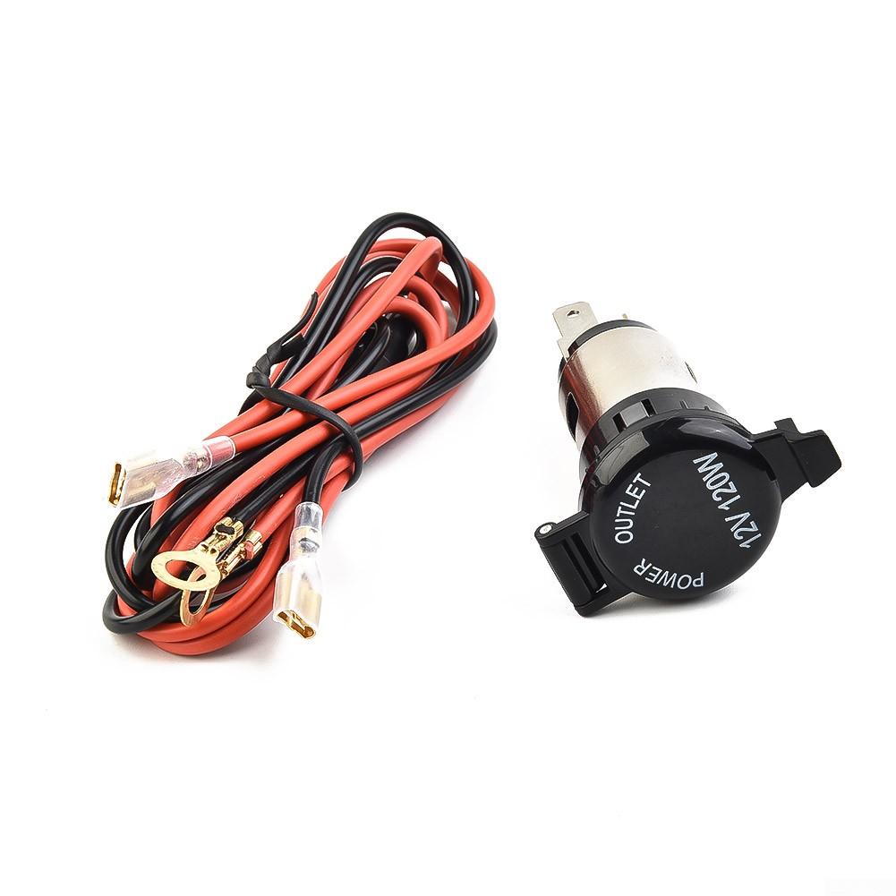 Portable And Practical 100cm Wire 1 Set Fuse 12V Adapter Black Cable Car