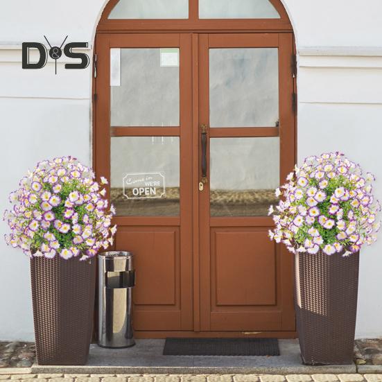 Faux Morning Glory Flowers Artificial Morning Glory Bush with Ground Spike Realistic Fake Greenery Shrubs for Outdoor Indoor Farmhouse Porch Patio