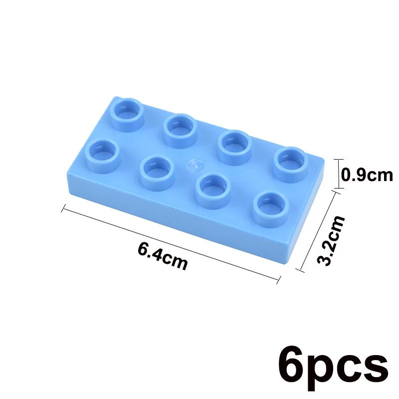 Big Size Duploes Building Blocks City Colorful Bulk Large Particle 2x2 2x4 Parts Assembled Thin Bricks Compatible Large Toy Gift