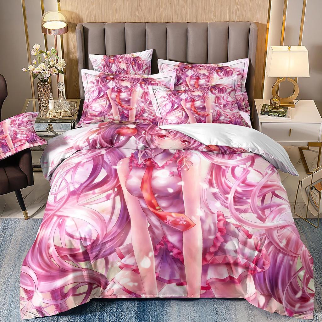 Hatsune Miku Duvet Cover Pillowcase Bedding Set Adult Boy Girl Bedroom Decoration Children Single Double Large Siz